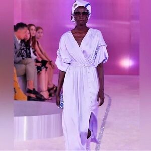 Kate Spade Lilac Satin Midi dress size 00